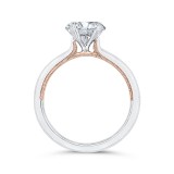 Shah Luxury 14K Two-Tone Gold Solitaire Engagement Ring (Semi-Mount) photo 4