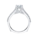 Shah Luxury 14K White Gold Split Shank Princess Cut Diamond Engagement Ring (Semi-Mount) photo 4