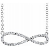 14K White 1/4 CTW Diamond Infinity-Inspired 16-18 Necklace photo