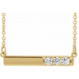 14K Yellow 1/5 CTW Diamond Bar 16-18 Necklace photo