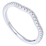 Gabriel & Co. 14k White Gold Contemporary Curved Wedding Band photo 3