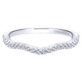 Gabriel & Co. 14k White Gold Contemporary Curved Wedding Band photo