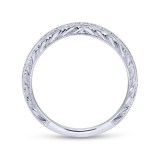 Gabriel & Co. 14k White Gold Victorian Curved Wedding Band photo 2