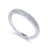 Gabriel & Co. 14k White Gold Victorian Curved Wedding Band photo 3