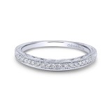 Gabriel & Co. 14k White Gold Victorian Curved Wedding Band photo