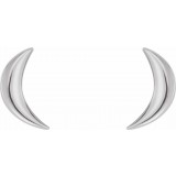 Platinum Crescent Moon Earrings photo 2