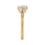 Shah Luxury 14K Yellow Gold Round Cut Diamond Engagement Ring (Semi-Mount) photo 3