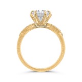 Shah Luxury 14K Yellow Gold Round Cut Diamond Engagement Ring (Semi-Mount) photo 4