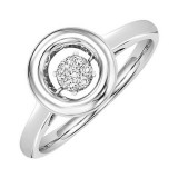 Gems One Silver (SLV 995) & Diamonds Stunning Fashion Ring - 1/10 ctw photo