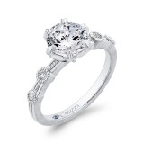 Shah Luxury 14K White Gold Round Cut Diamond Engagement Ring (Semi-Mount) photo 2