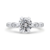 Shah Luxury 14K White Gold Round Cut Diamond Engagement Ring (Semi-Mount) photo