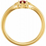 14K Yellow Mozambique Garnet Youth Flower Ring photo 2