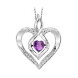 Gems One Silver Diamond (1/50 Ctw) & Created-Amethyst (1/4 Ctw) Pendant photo