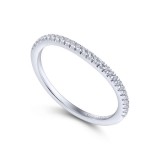 Gabriel & Co. 14k White Gold Contemporary Curved Wedding Band photo 3