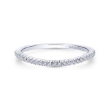 Gabriel & Co. 14k White Gold Contemporary Curved Wedding Band photo