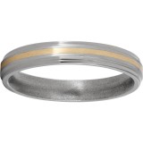 Titanium Flat Grooved Edge Band with a 1mm 14K Yellow Gold Inlay and Satin Finish photo