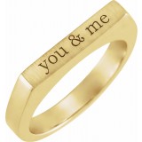 14K Yellow 3 mm Engravable Stackable Ring photo 3