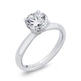 Shah Luxury 14K White Gold Round Diamond Engagement Ring (Semi-Mount) photo 2