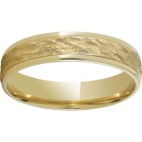 Modern Gold 5mm 10K Yellow Gold Ring with Rounded Edges and Bark Finish photo