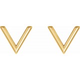 14K Yellow V Earrings photo 2