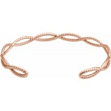 14K Rose Rope Cuff Bracelet photo 2