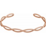 14K Rose Rope Cuff Bracelet photo