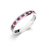 Camelot 14k White Gold Diamond and Ruby Vivid Wedding Band photo