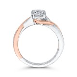 Shah Luxury 14K Two-Tone Gold Round Diamond Engagement Ring with Split Shank (Semi-Mount) photo 4