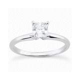 14k White Gold Semi-Mount Solitaire Engagement Ring photo