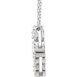 14K White 1/2 CTW Diamond Clover 18 Necklace photo 2