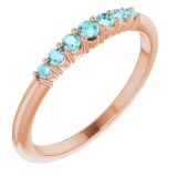 14K Rose Blue Zircon Stackable Ring photo