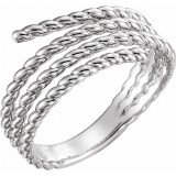 14K White Rope Ring photo