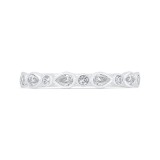 Shah Luxury 14K White Gold Bezel Set Diamond Wedding Band photo