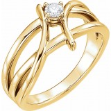 14K Yellow 1/8 CT Diamond Ring photo