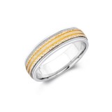 Camelot Sterling Silver & 10k White Gold Blake Wedding Band photo