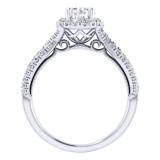 Gabriel & Co. 14k White Gold Victorian Halo Engagement Ring photo 2