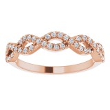 14K Rose 1/6 CTW French-Set Twist-Style Diamond Anniversary Band photo 3