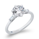 Shah Luxury 18K White Gold Round Cut Diamond Engagement Ring (Semi-Mount) photo 2
