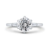 Shah Luxury 18K White Gold Round Cut Diamond Engagement Ring (Semi-Mount) photo