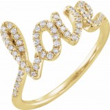 14K Yellow 1/4 CTW Diamond Love Ring photo