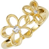 14k Yellow Gold Stuller Diamond Floral Fashion Ring photo
