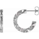 Platinum Geometric Hoop Earrings photo