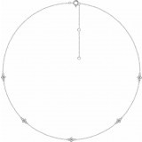 14K White 1/6 CTW Diamond 5-Station 18 Necklace photo