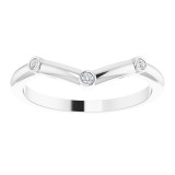 14K White .03 CTW Diamond Stackable Chevron Ring photo 3