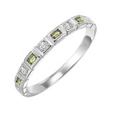 Gems One 14Kt White Gold Diamond (1/10Ctw) & Peridot (1/6 Ctw) Ring photo