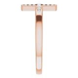 14K Rose 1/10 CTW Diamond Sideways Cross Ring photo 4