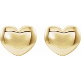 14K Yellow 5.9x5.4 mm Youth Puffed Heart Earrings photo 2