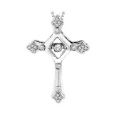 Gems One 14KT White Gold & Diamond Rhythm Of Love Neckwear Pendant  - 1/10 ctw photo