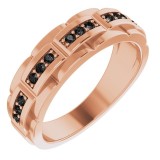 14K Rose 1/4 CTW Black Diamond Pattern Ring photo