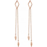 14K Rose Geometric Chain Earrings photo 2